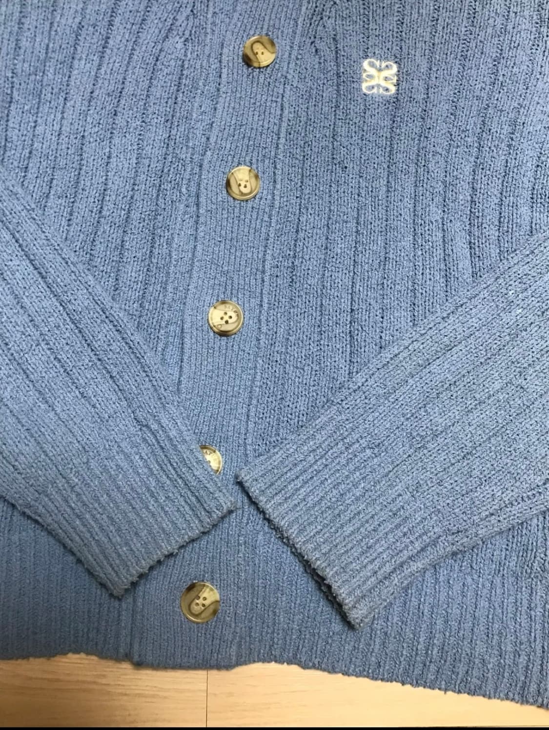 [L] 세터 가디건 에메랄드 블루 상품이미지5