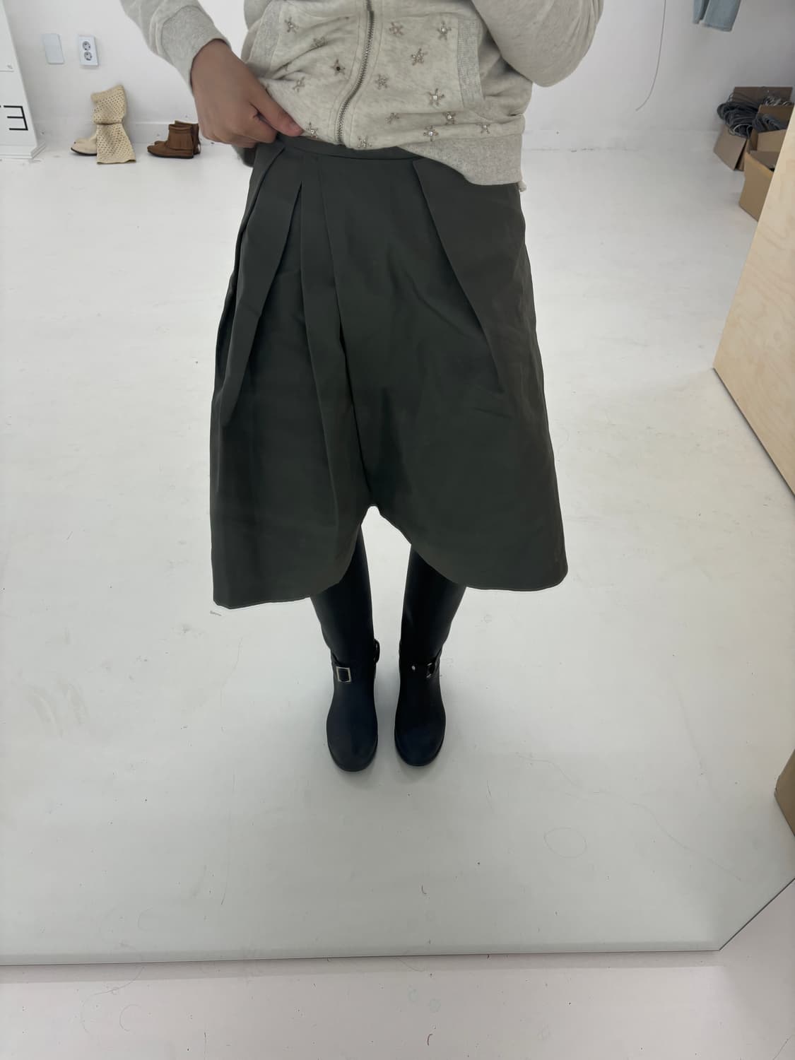 Jil sander navy mid skirt 상품이미지7