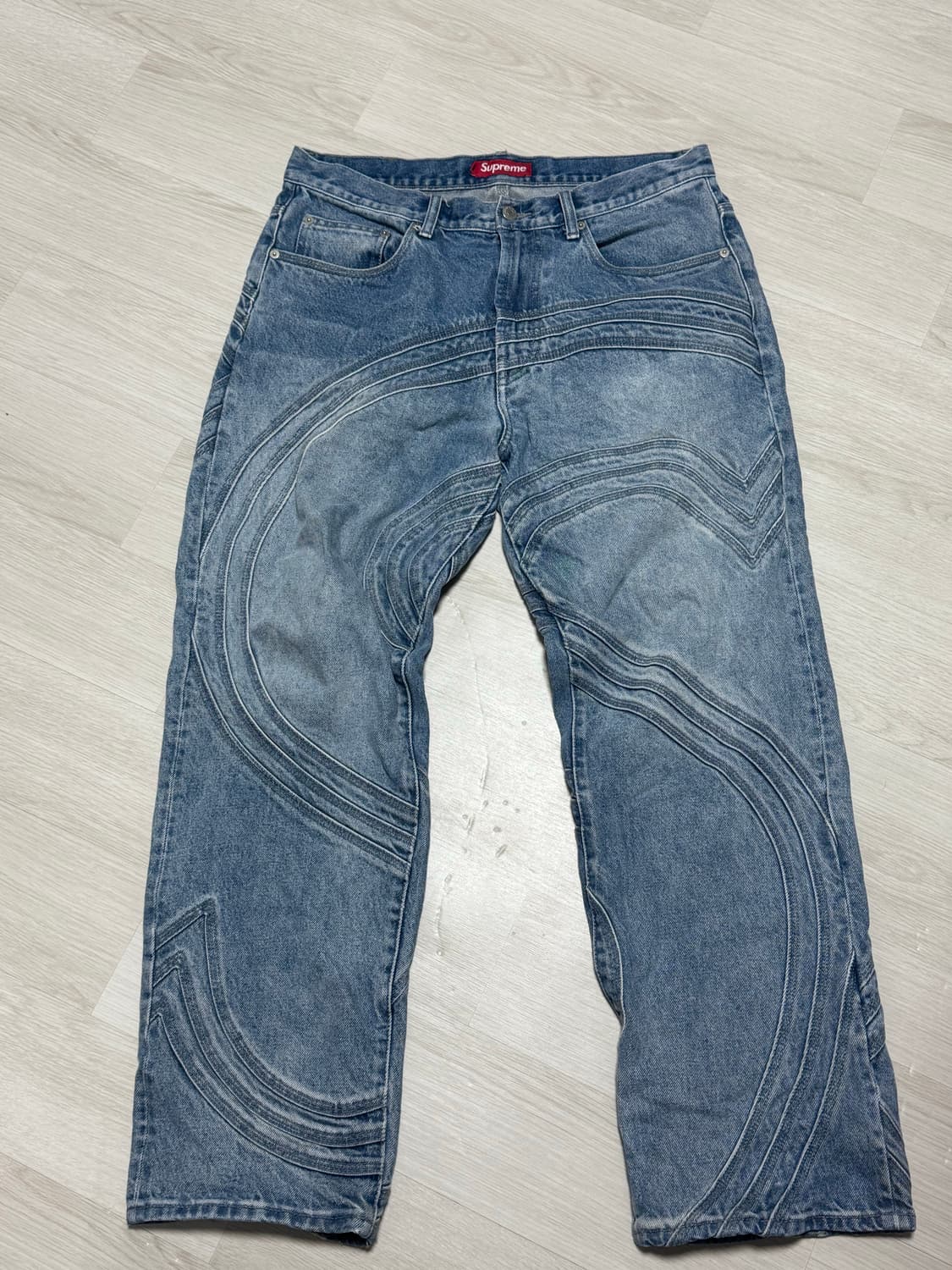 슈프림 S 로고 루즈핏 진 워시드 블루 (24SS) 상품이미지2