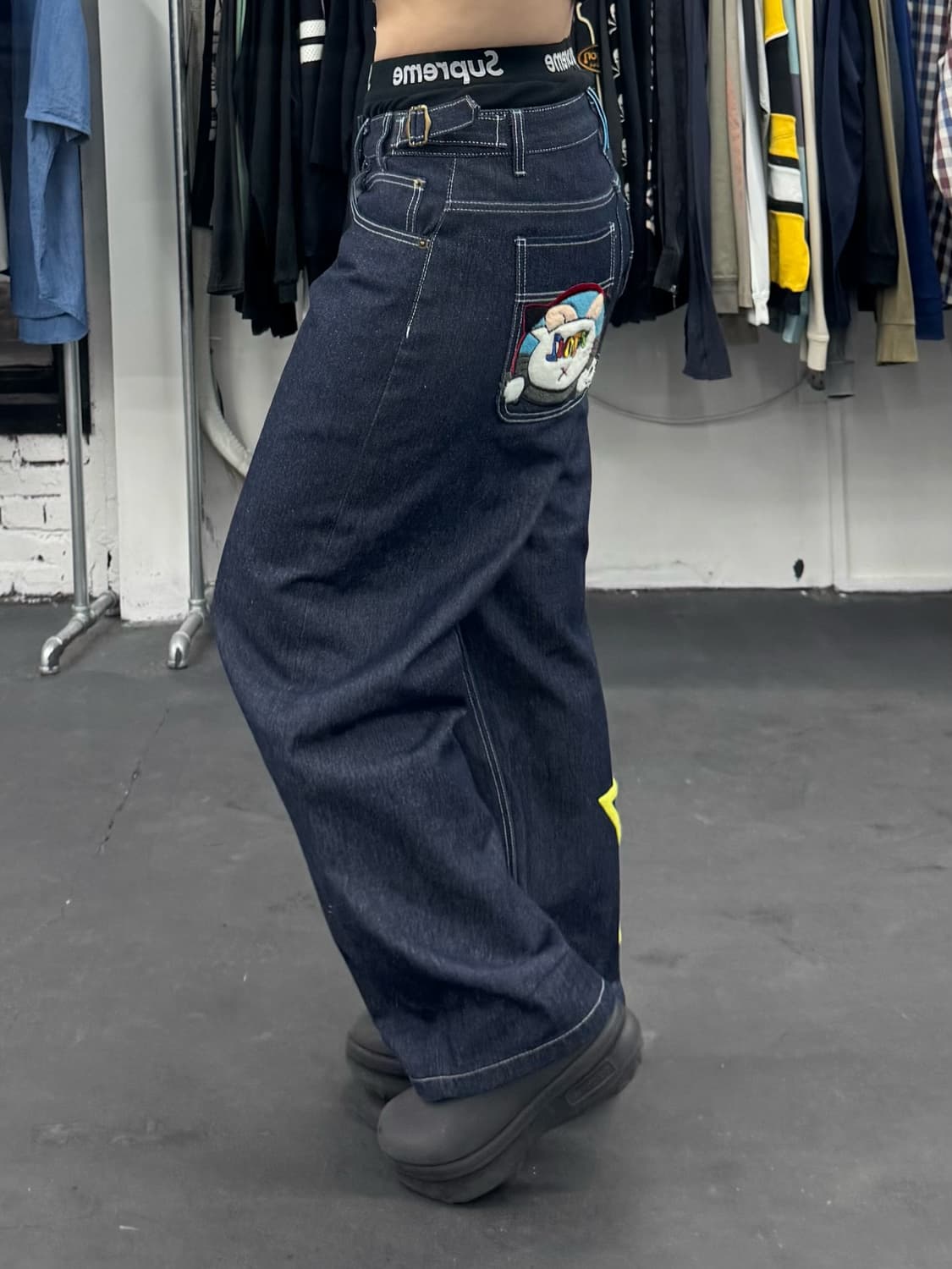 엑스톤즈 패치워크 데님팬츠 상품이미지5