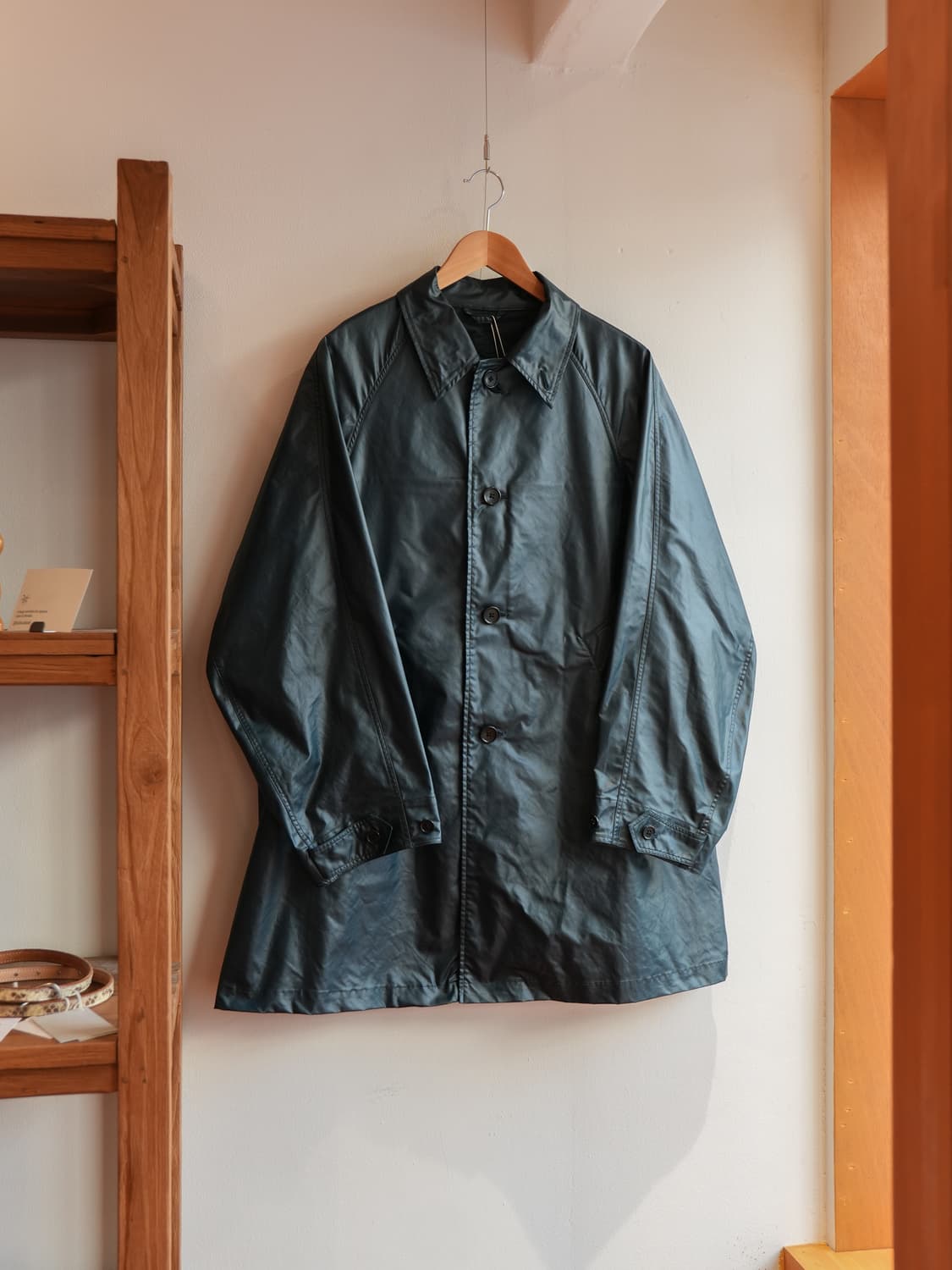 요크 24FW 레더-라이크 카 코트 (딥그린) 상품이미지1