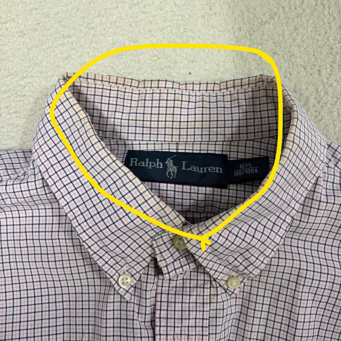 L 폴로랄프로렌 화이트 코튼 체크 셔츠 상품이미지9