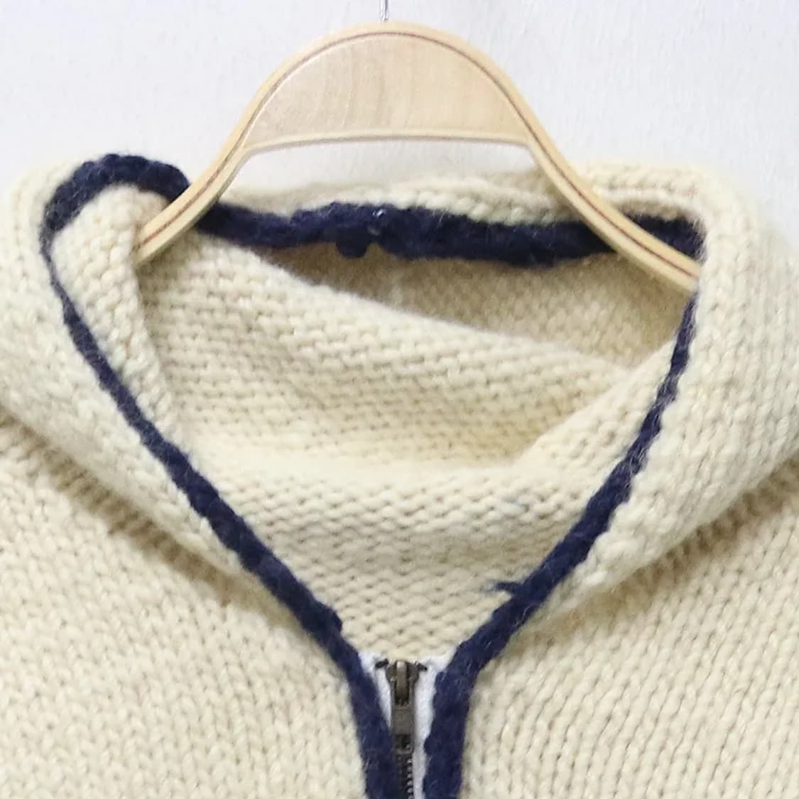 COWICHAN 배색 후드 울 니트 집업 61749 상품이미지3