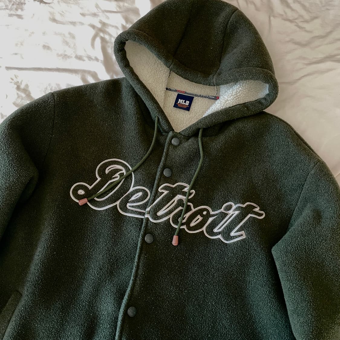 [MLB] 디트로이트 카키 후드 야구 점퍼 바시티 자켓 빈티지디엠어항 상품이미지4