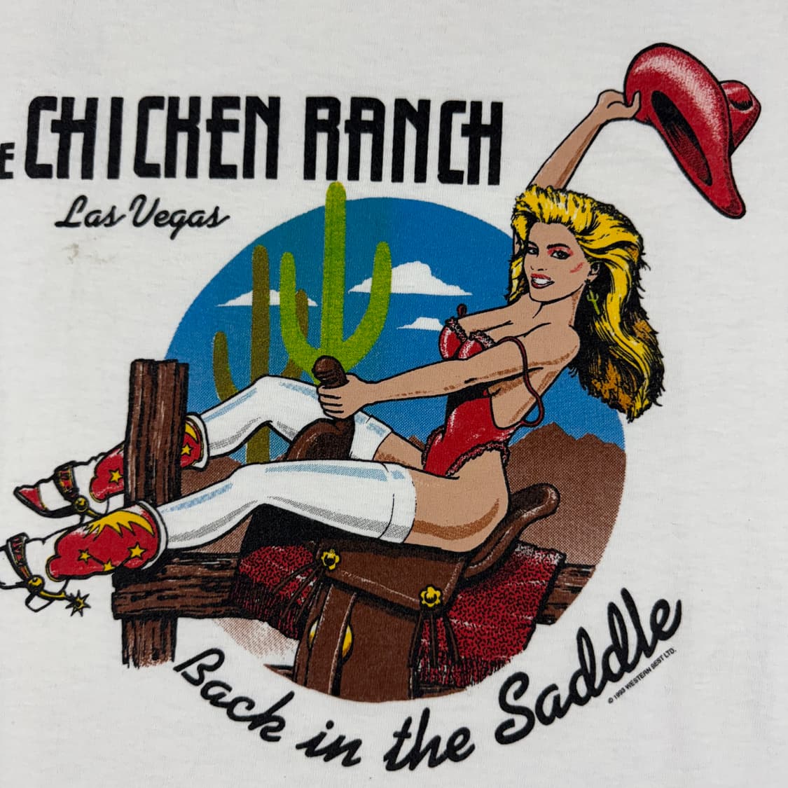 빈티지 90s Pin Up Girl Cowboy 핀업걸 카우보이 티셔츠 상품이미지4