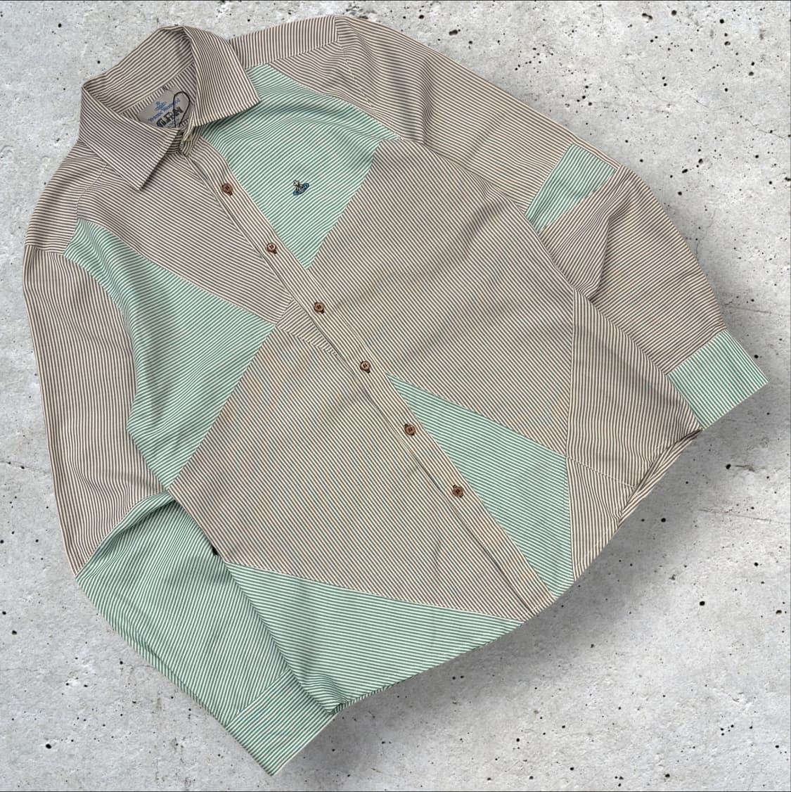 [L] 비비안웨스트우드 패치워크 스트라이프 셔츠 B423 상품이미지1