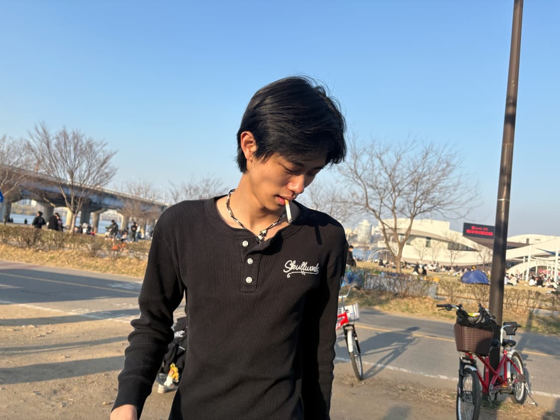 빈티지 와플 롱슬리브 s 상품이미지1