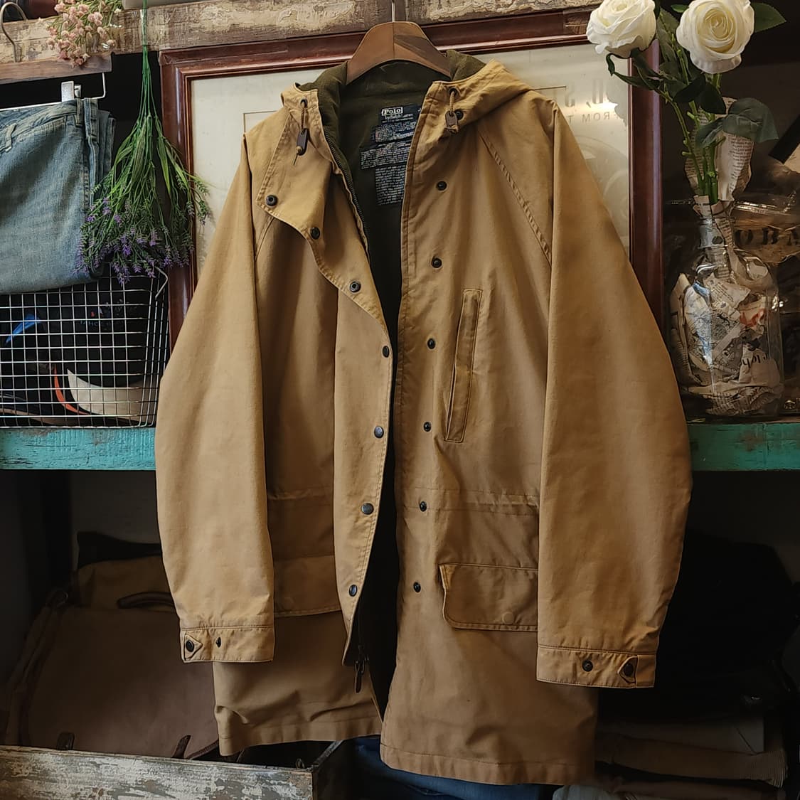 90s 폴로 하드 캔버스 밀리터리 파카 폴로 마운틴 파카 랄프로렌 L 상품이미지1