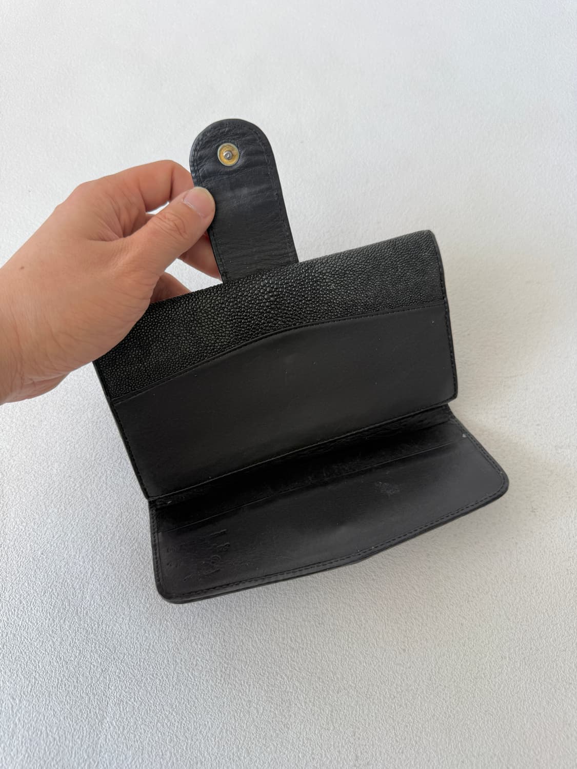 Pre owned 가오리 레더 워렛 상품이미지4