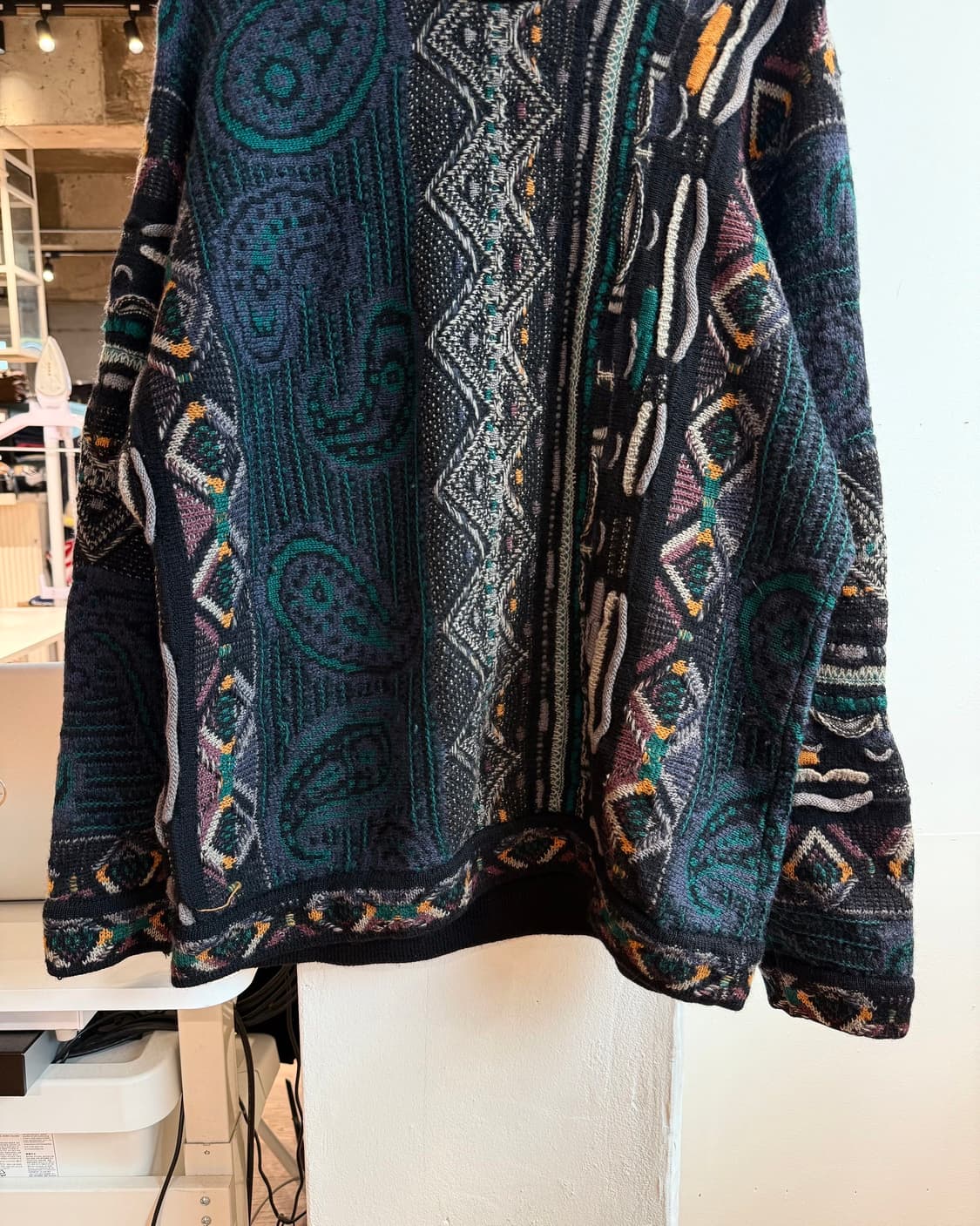 쿠지 블랙 패턴 케이블 울 니트  상품이미지6