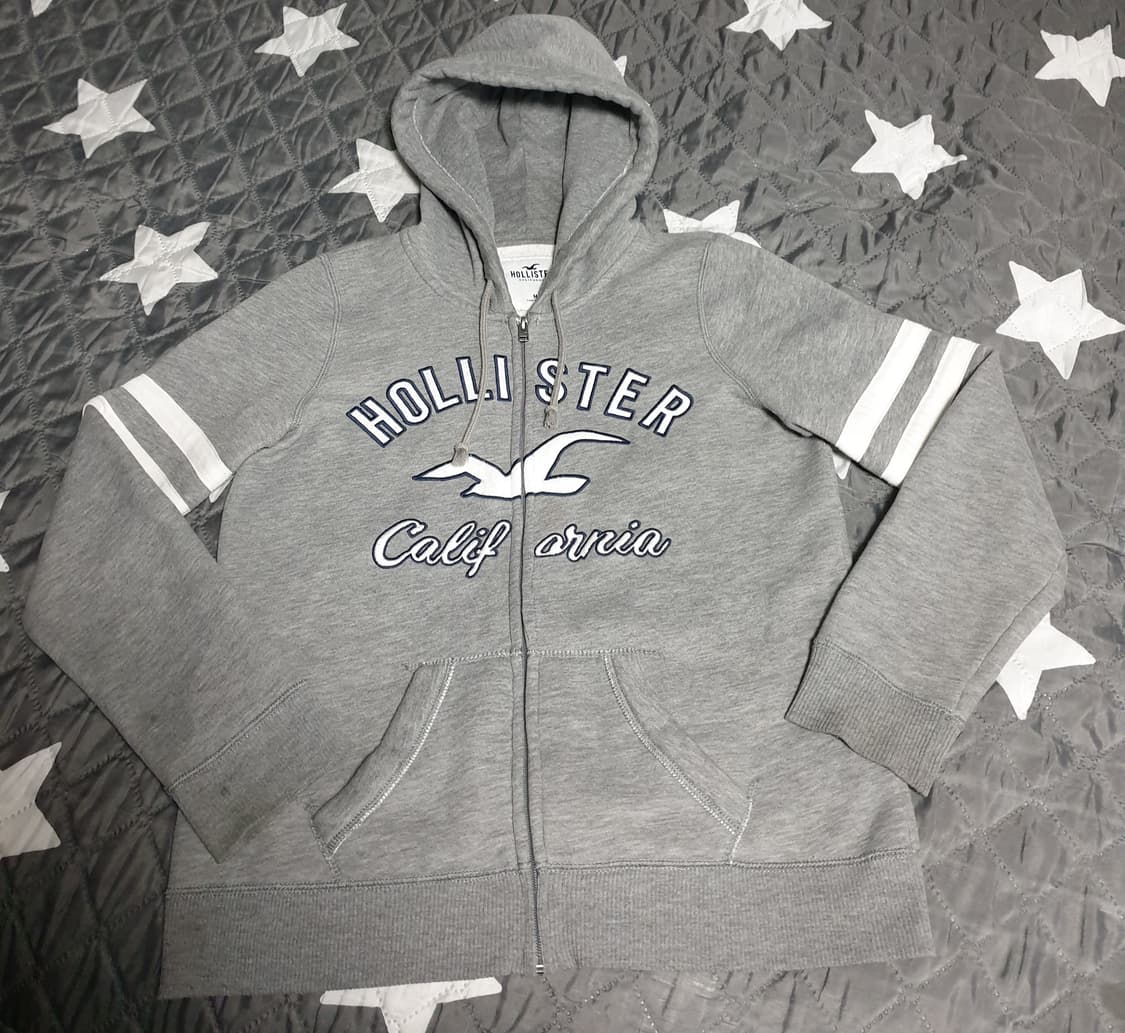 홀리스터 2선 암밴드 기모 후드집업 그레이 (M) 상품이미지1
