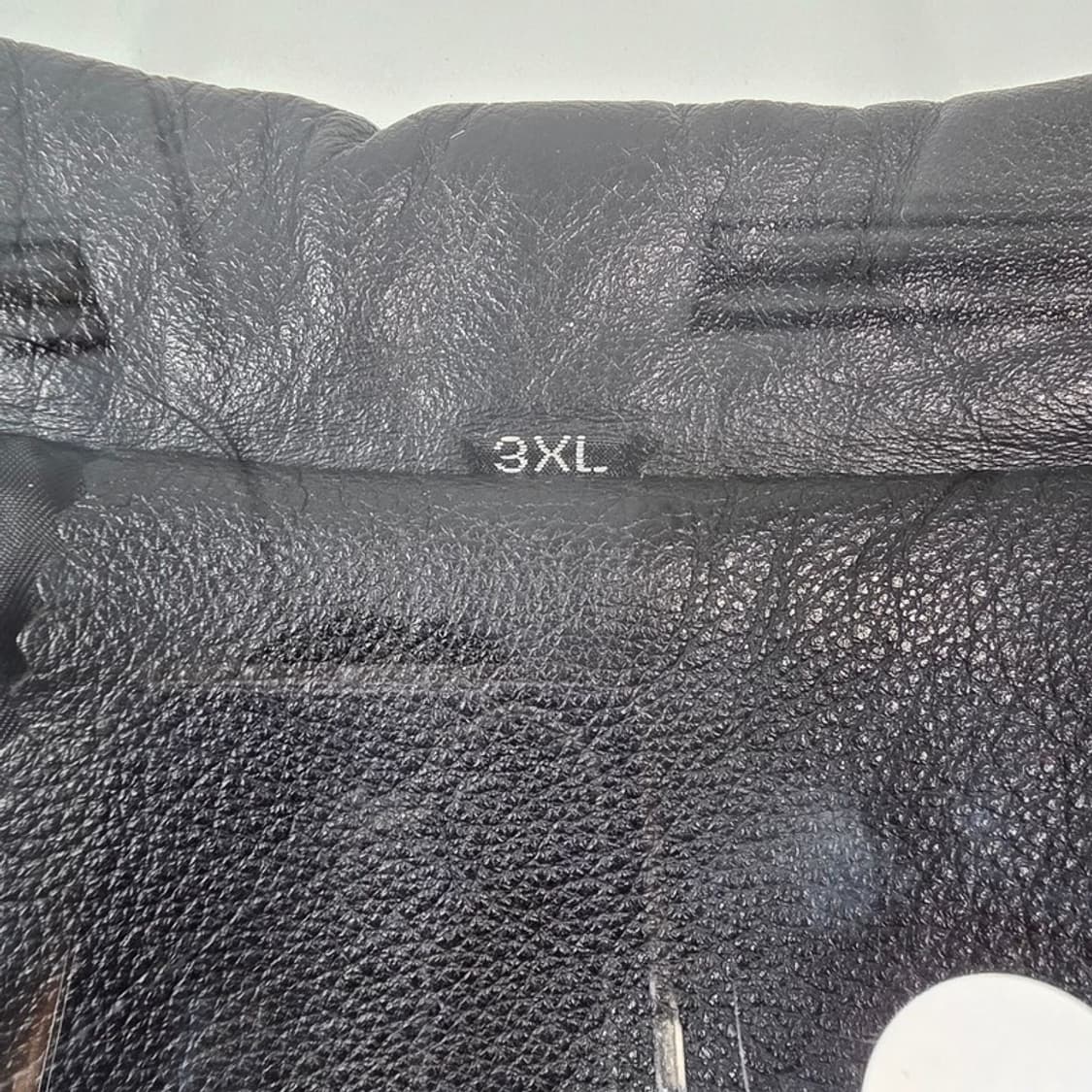 빈티지 소가죽 오버핏 블랙 하프 레더 자켓 3XL 상품이미지6