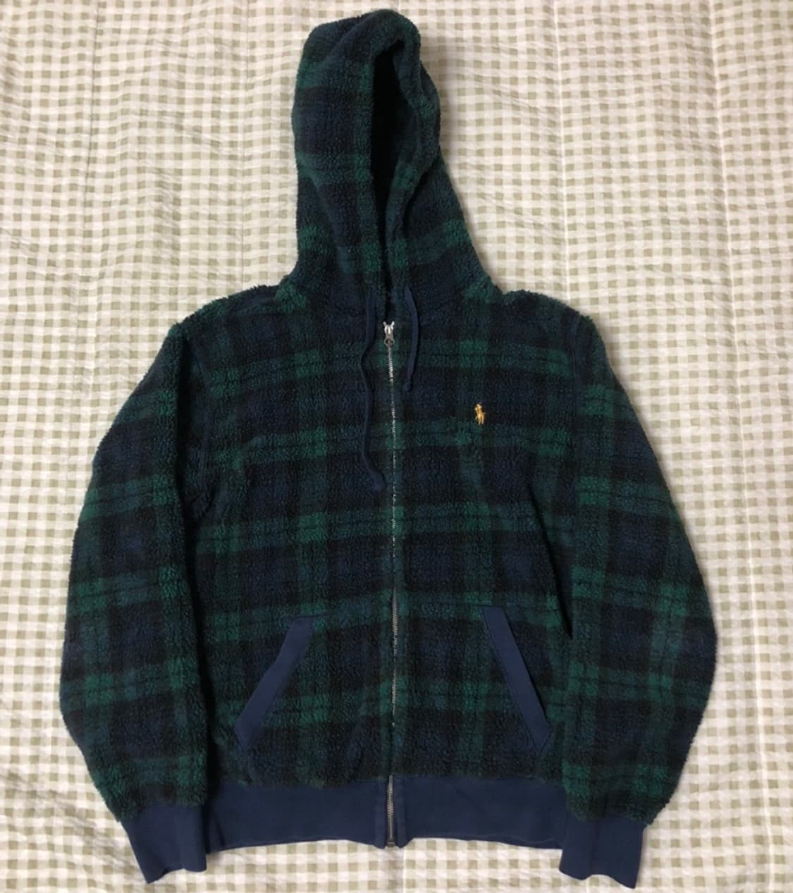폴로 랄프로렌 블랙와치 타탄체크 후드집업 M 상품이미지3