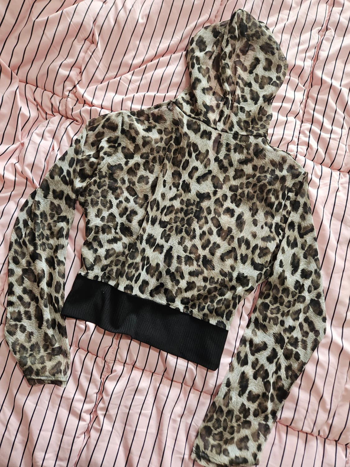 갸루 레오파드 후드집업 호피 송치 갸루펑크 집업 상품이미지2