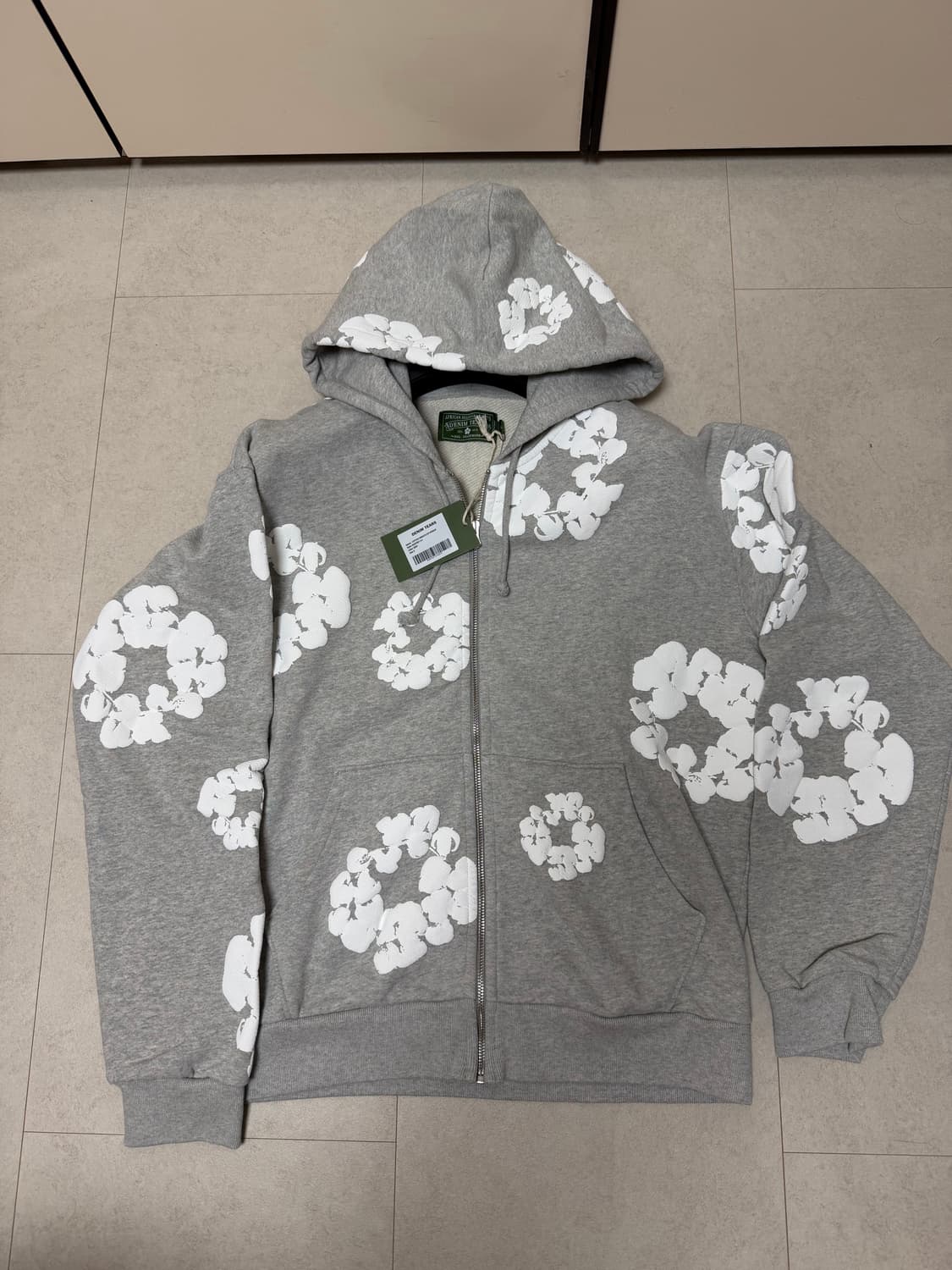 (미시착 새상품) S 데님티어스 회색 후드집업 상품이미지1