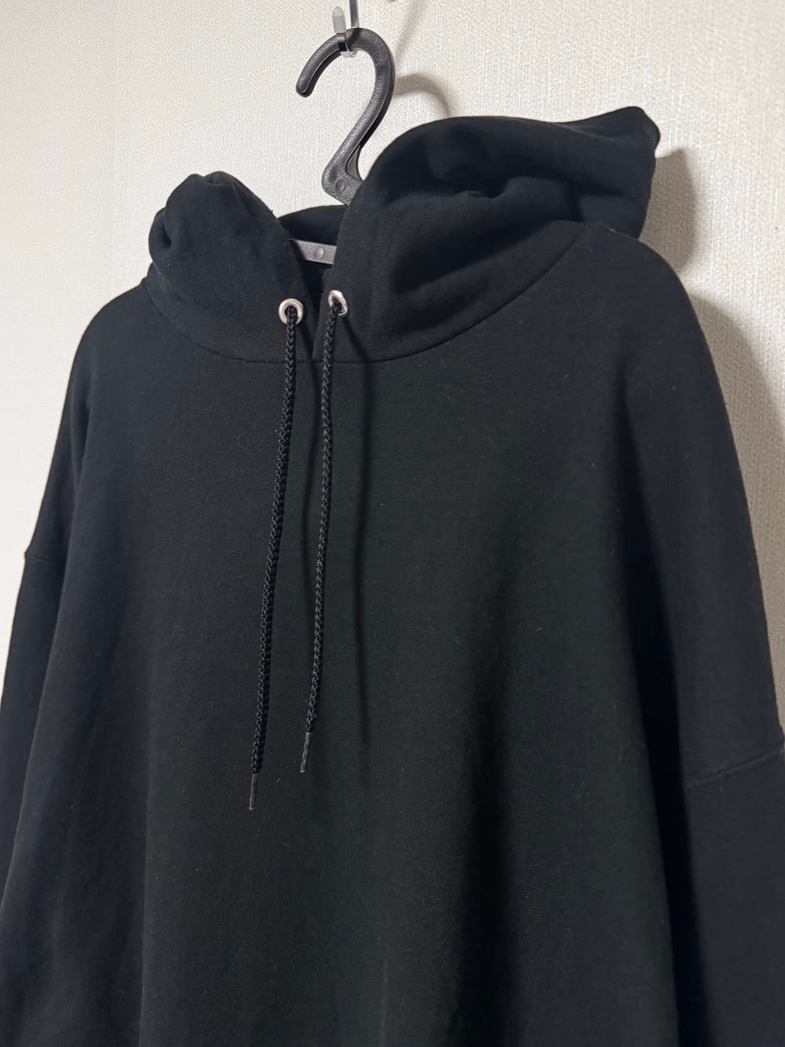 챔피온 무지 블랙 기모 후드티 상품이미지1