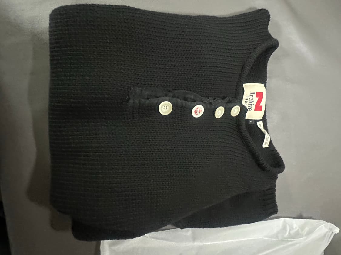 엔 아카이브 (비욘드클로젯) 헤비 웨이트 데미지 헨리넥 니트 L 상품이미지4