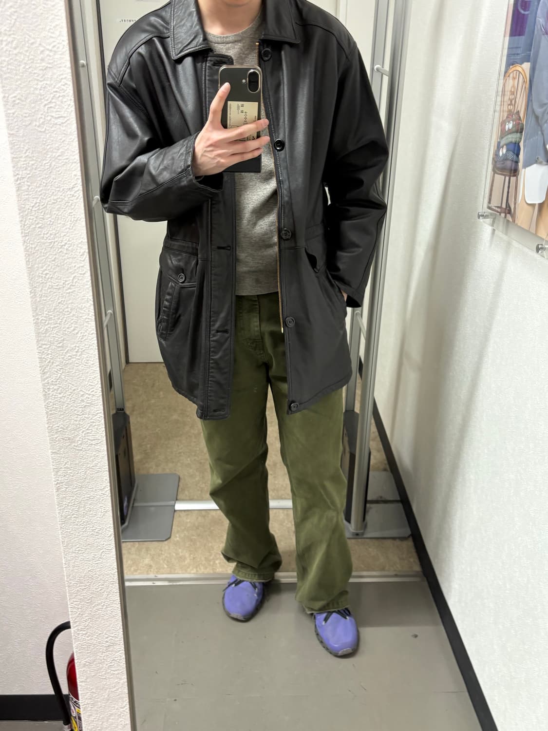 빈티지 레더 코트 L 상품이미지6