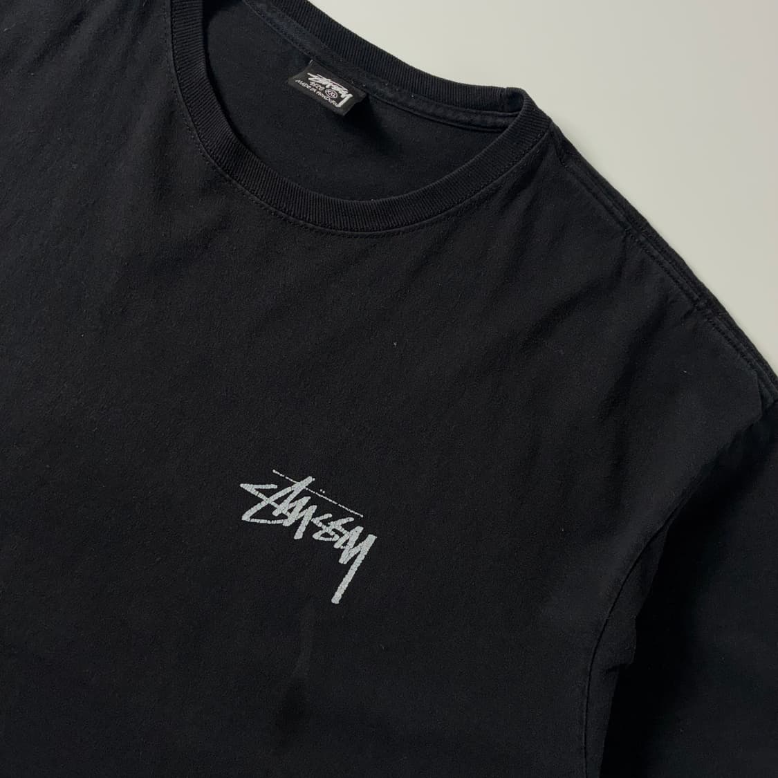 Stussy  스투시 코튼 로우타이드 블랙 반팔 티셔츠  상품이미지4