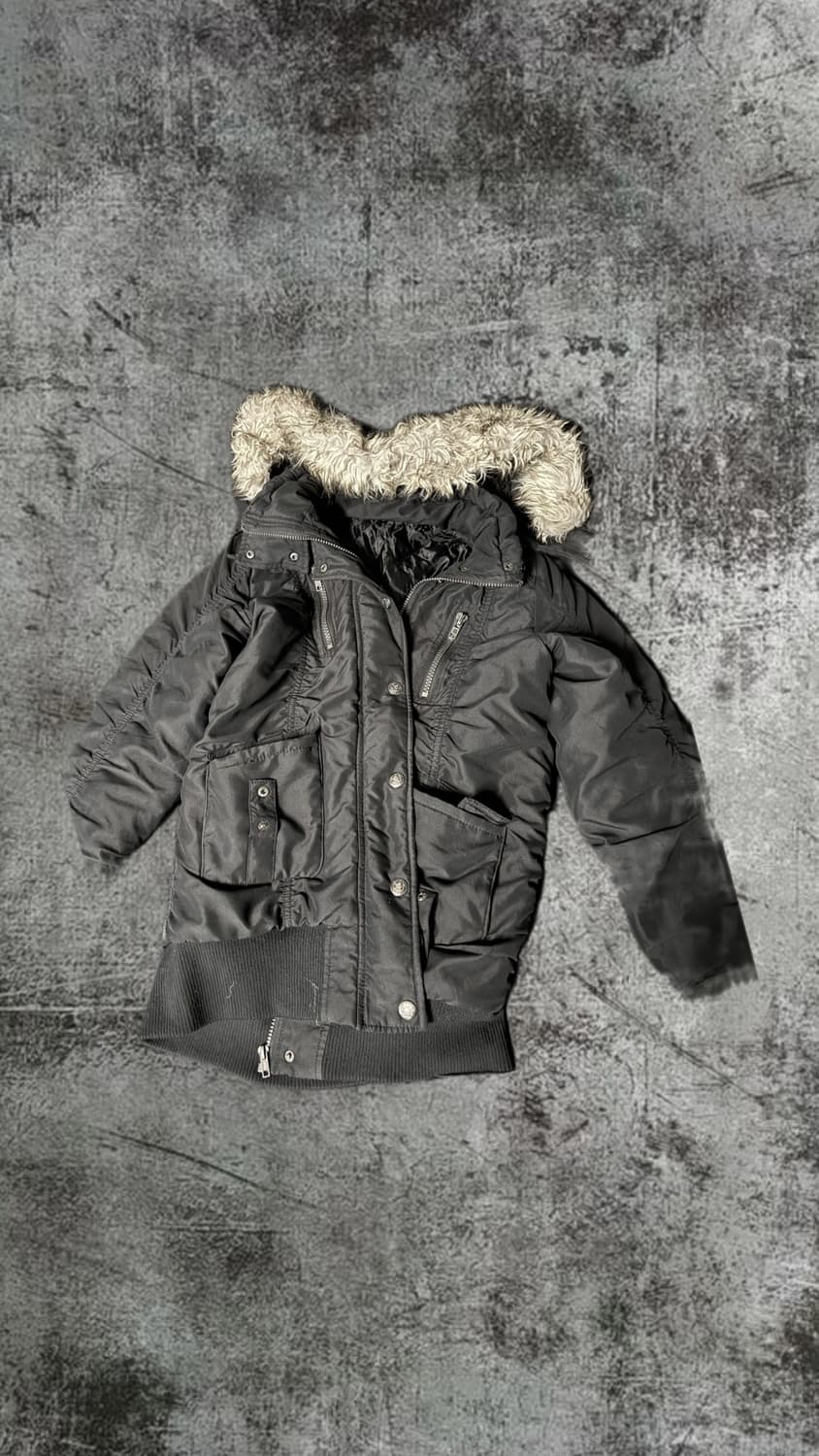 퍼후드 패딩 후드집업 fur hoodie Japanese  상품이미지1