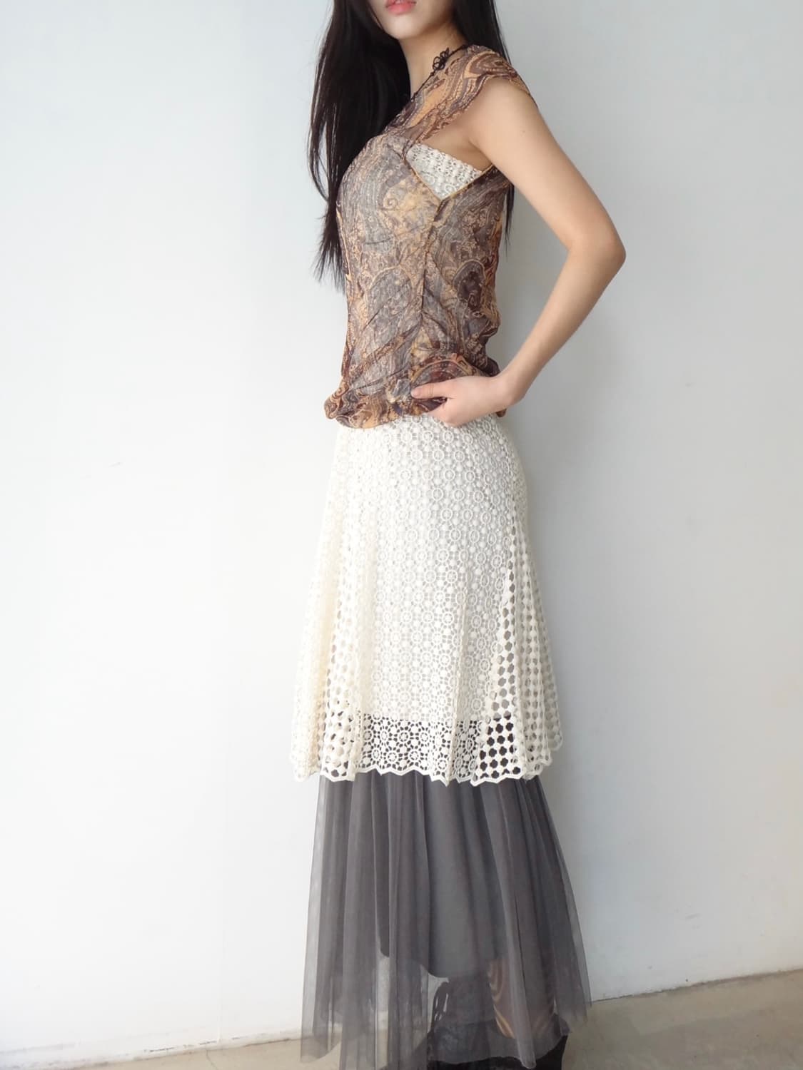 Mesh aurora layer sleeveless 상품이미지8