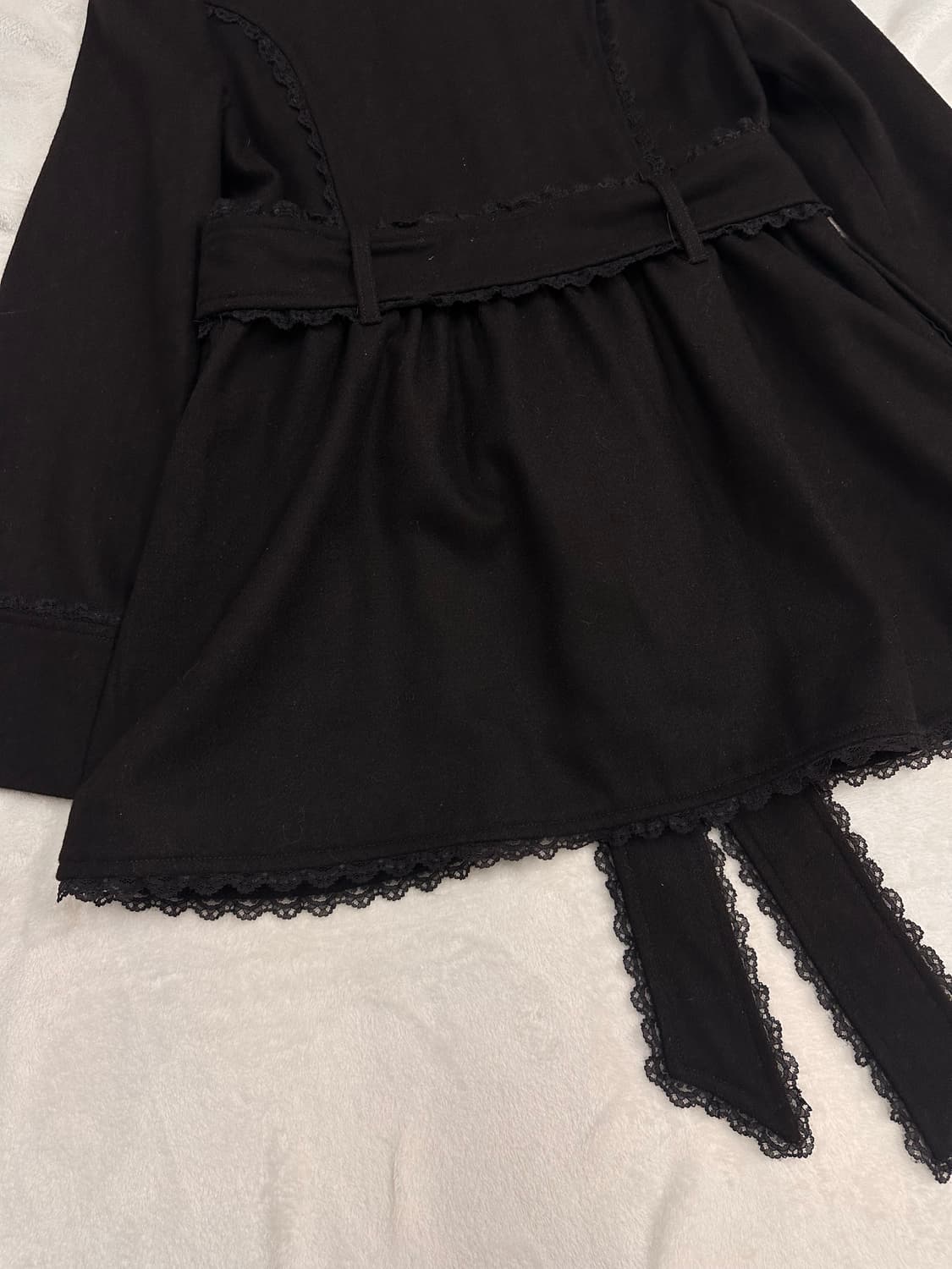 (0)트랄라라 레이스프릴 리본코트 딥브라운  상품이미지8