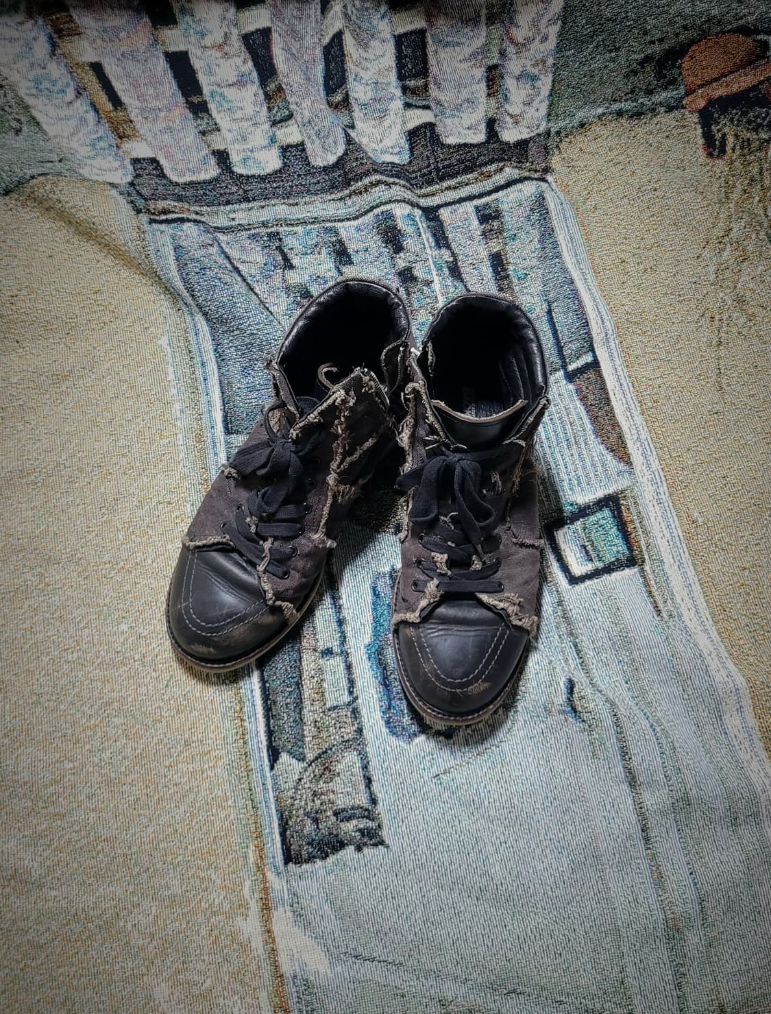 이사무 카타야마 백러쉬 데미지 레더 스니커즈 상품이미지3