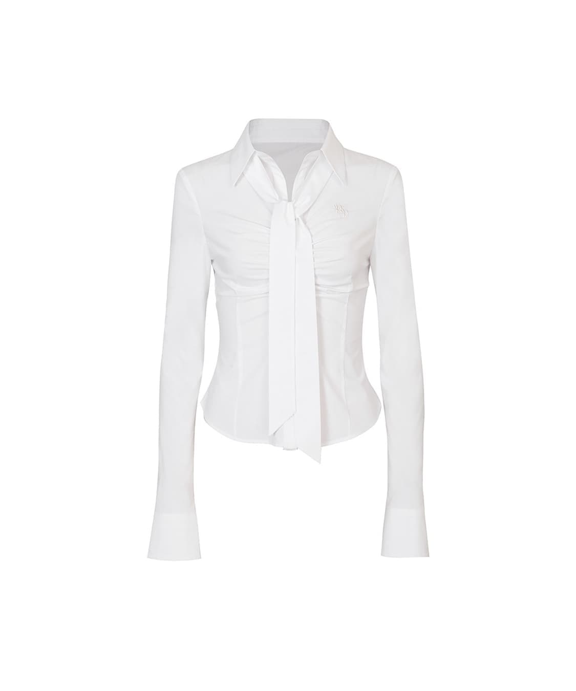 페인오어플레져 비비안 스카프 셔츠 화이트M 상품이미지1