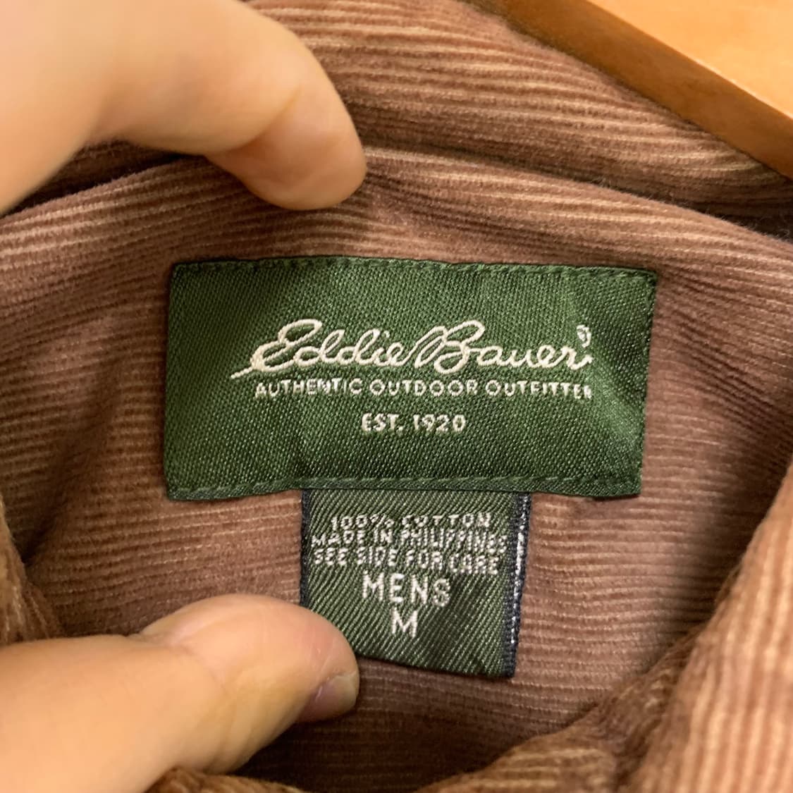 에디바우어 코듀로이 베이직 긴팔 셔츠 브라운 남성 M 골덴 남방 상품이미지4
