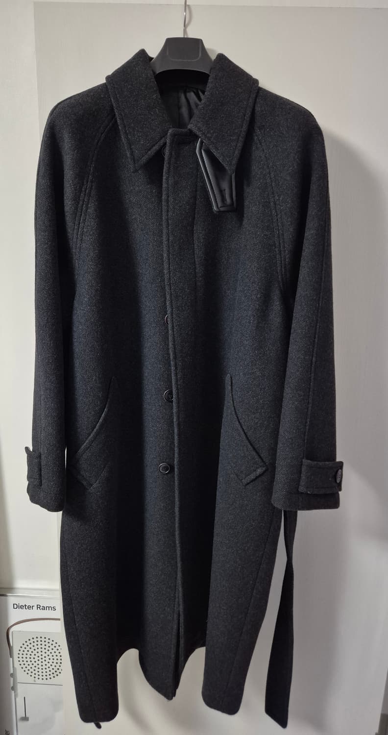 쿠어 오버사이즈 클래식 발마칸 코트 (멜란지차콜) 상품이미지4