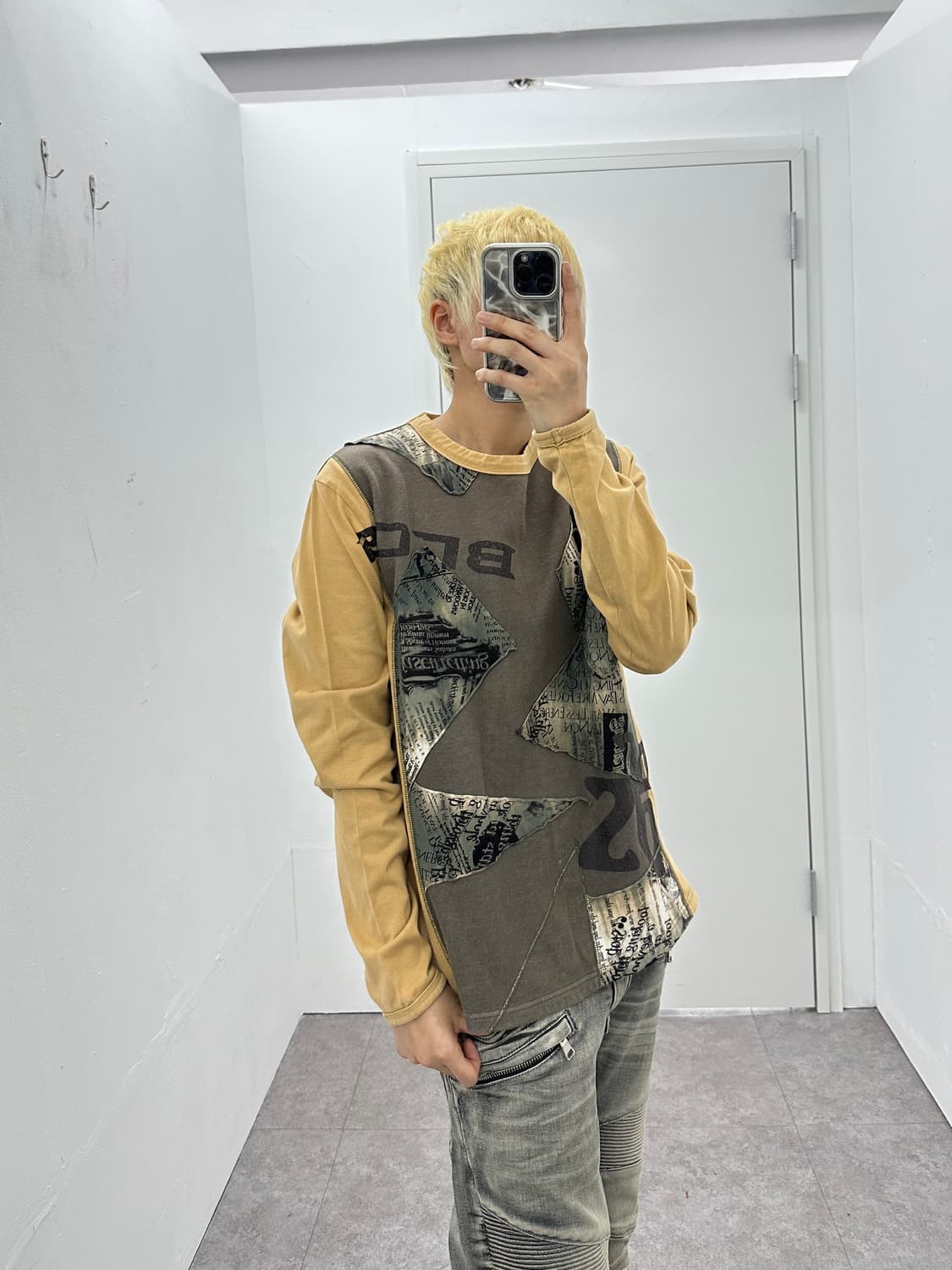 Bros grunge patch detail long sleeve 상품이미지7