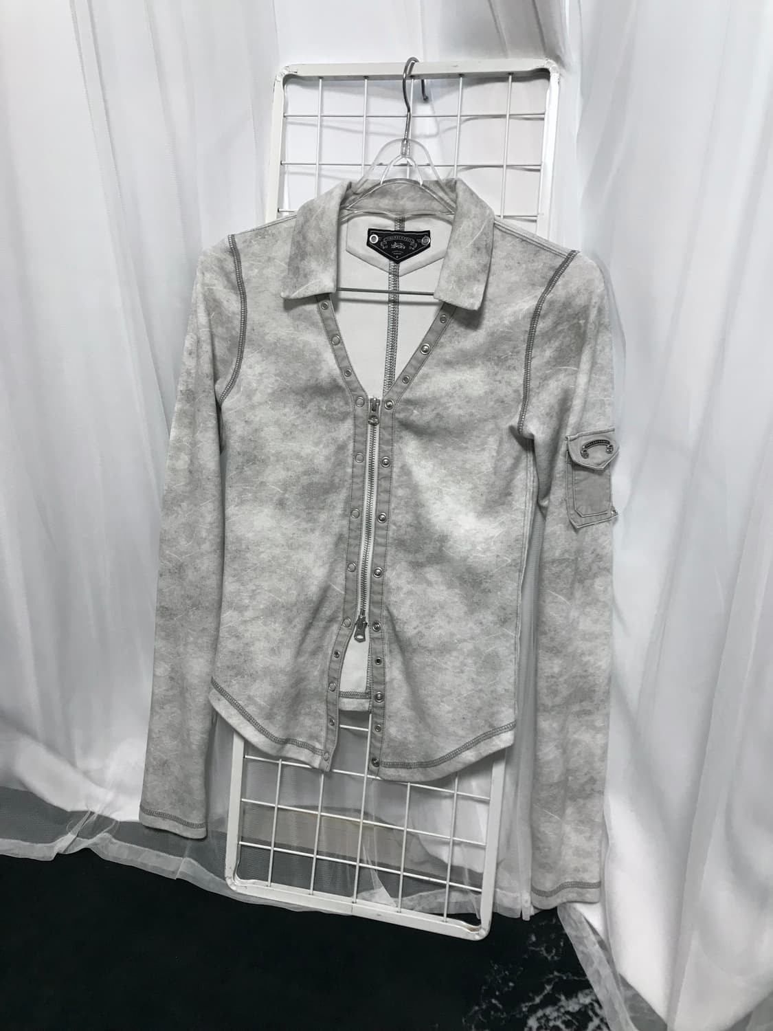 배드블러드  바이퍼 코튼 립 브이넥 카라 집업 상품이미지2