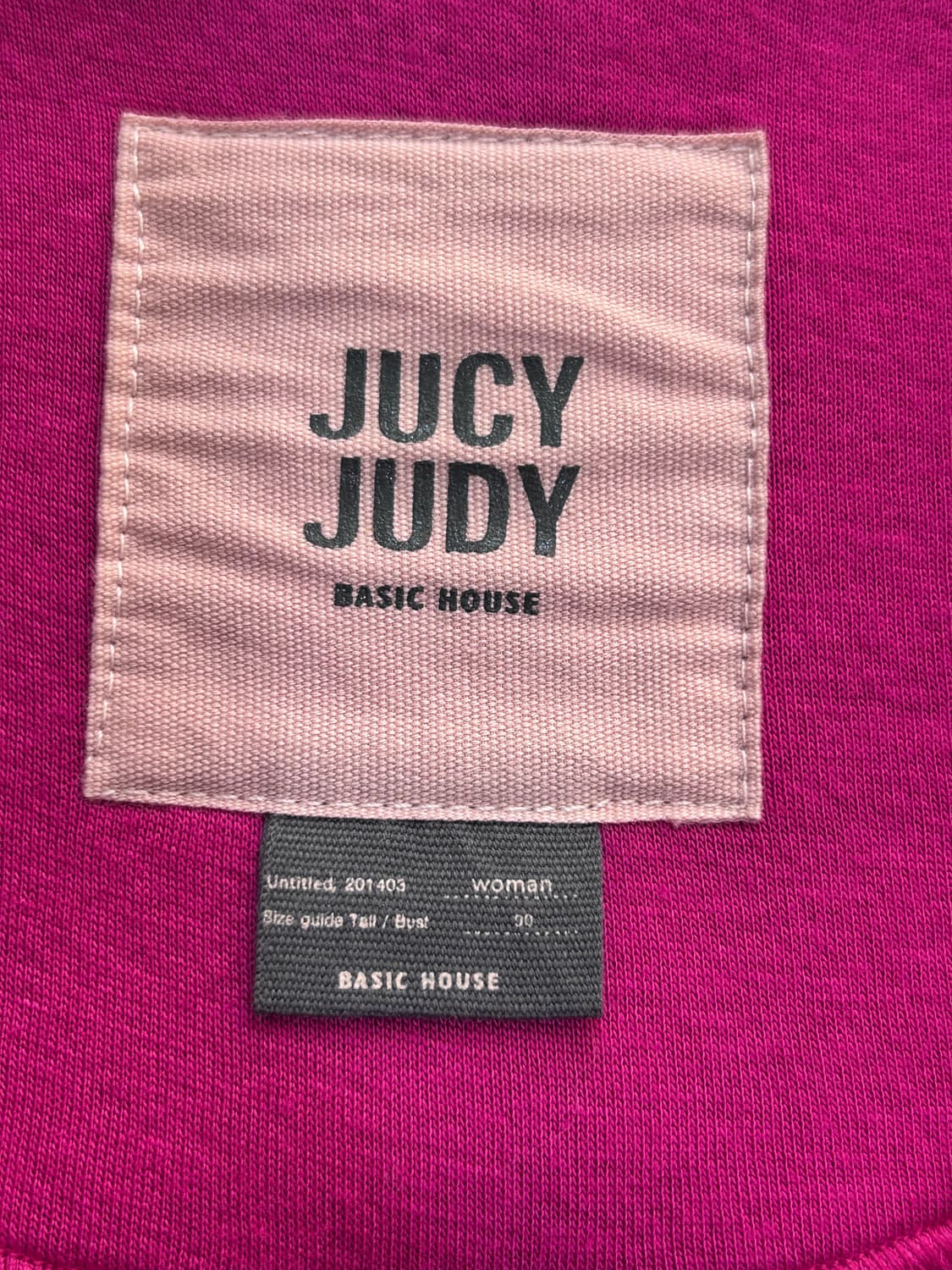 [90] 쥬시쥬디 투버튼 핑크레드 반코트 자켓 여성 90사이즈 상품이미지3