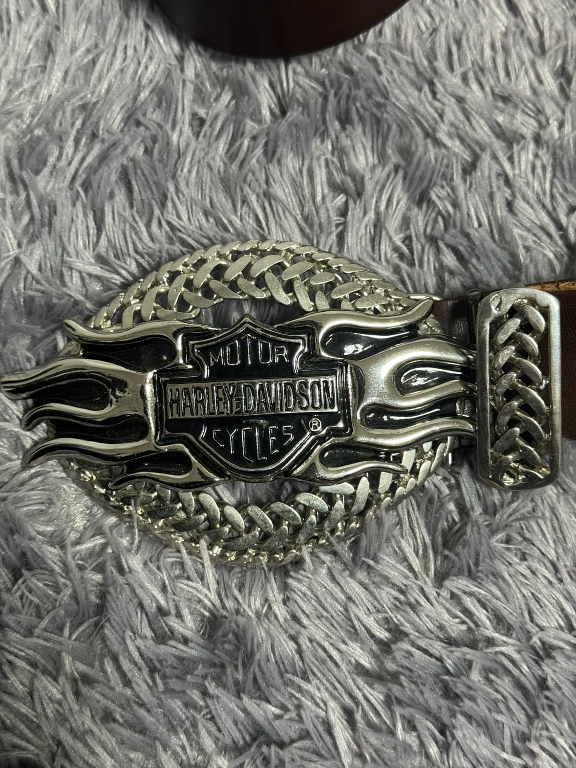 할리데이비슨 브라운 레더 벨트 상품이미지2