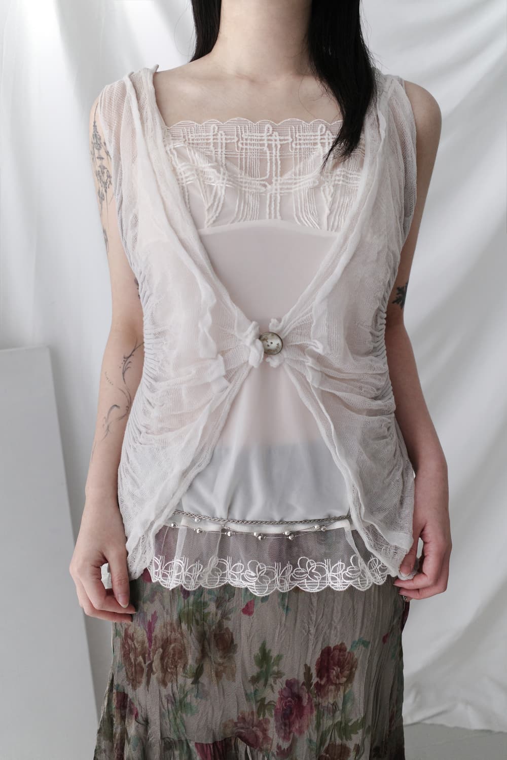 butterfly see-through sleeveless (set)  상품이미지7