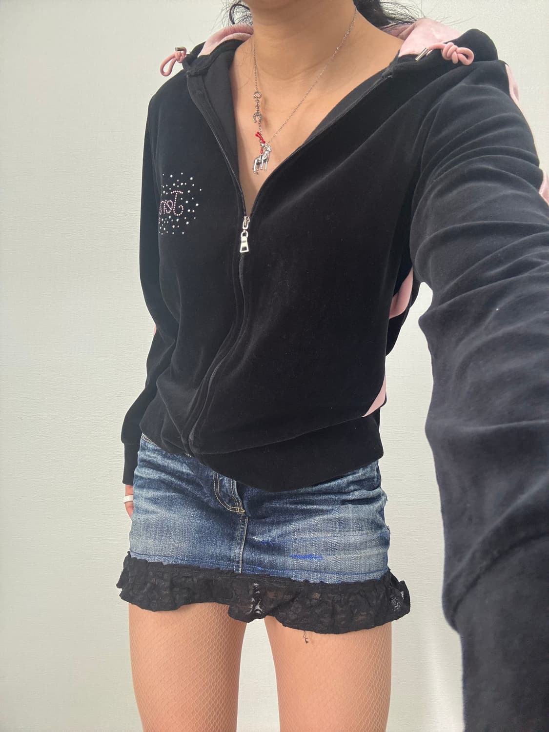 y2k 벨벳 후드집업 상품이미지9