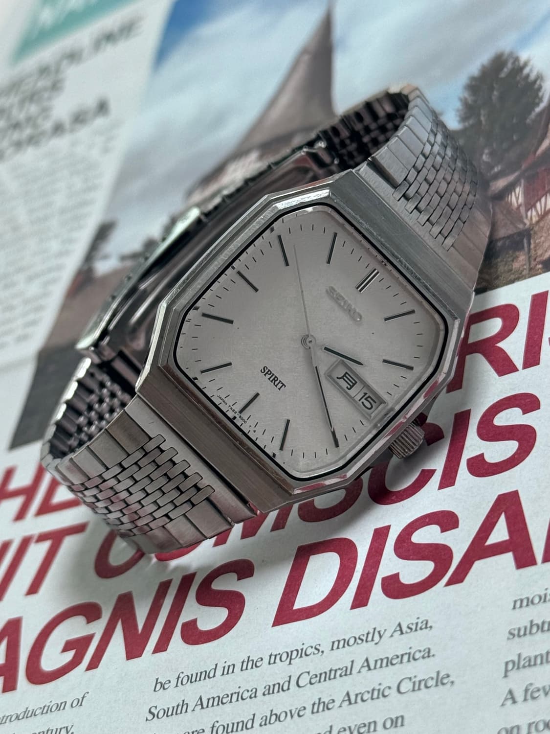 Seiko 세이코 쿼츠 SPRIT 스퀘어 스노우 플레이크 Day-Date 상품이미지5