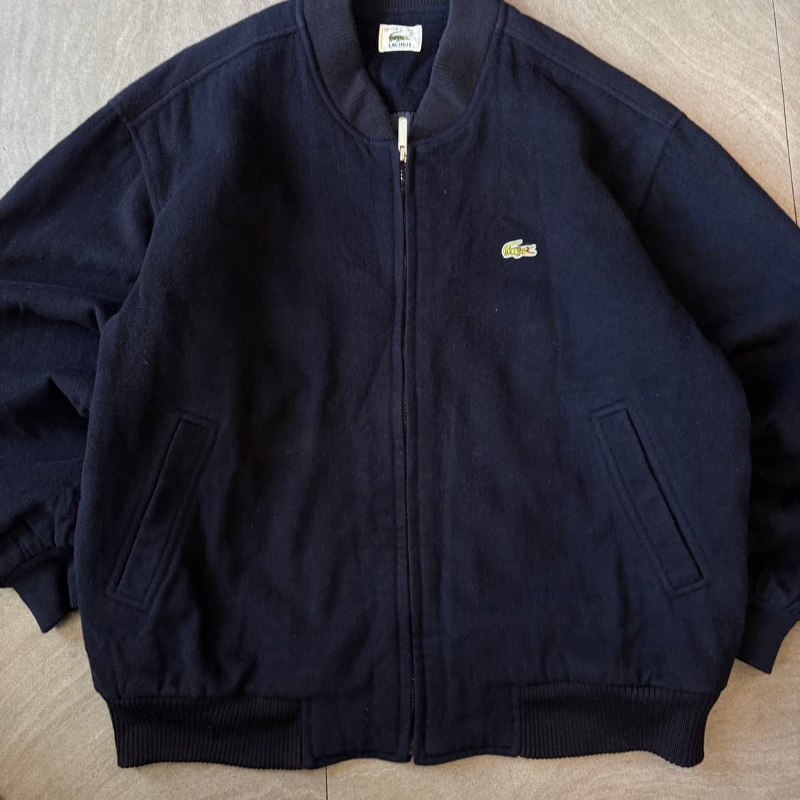 90s 라코스테 정품 서광제조 울 블루종 자켓 상품이미지4