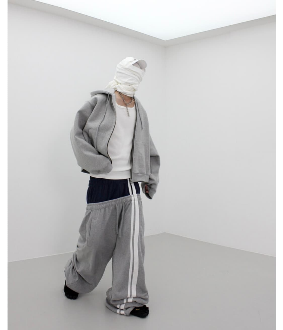 DOUBLE WAIST SWEAT PANTS GRAY 상품이미지1