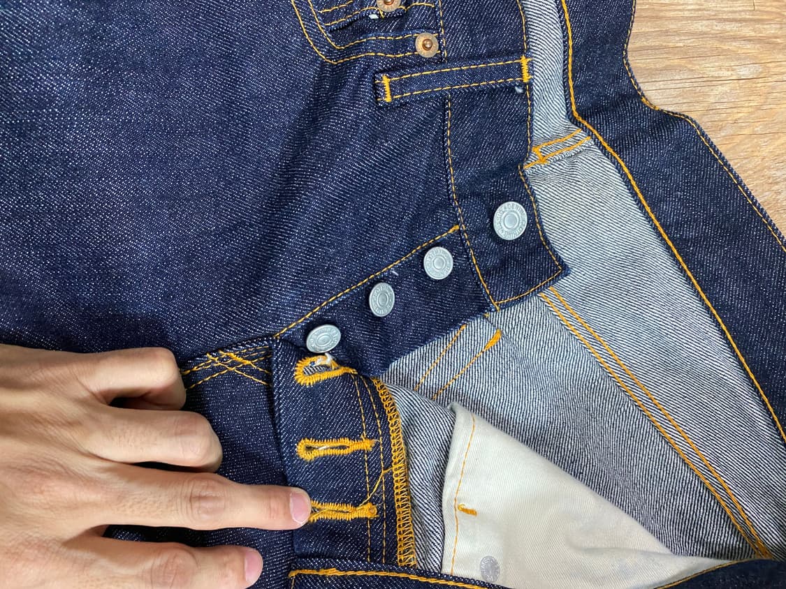 드님 슬림 스트레이트 핏 셀비지 체인스티치 생지 데님 31 상품이미지6