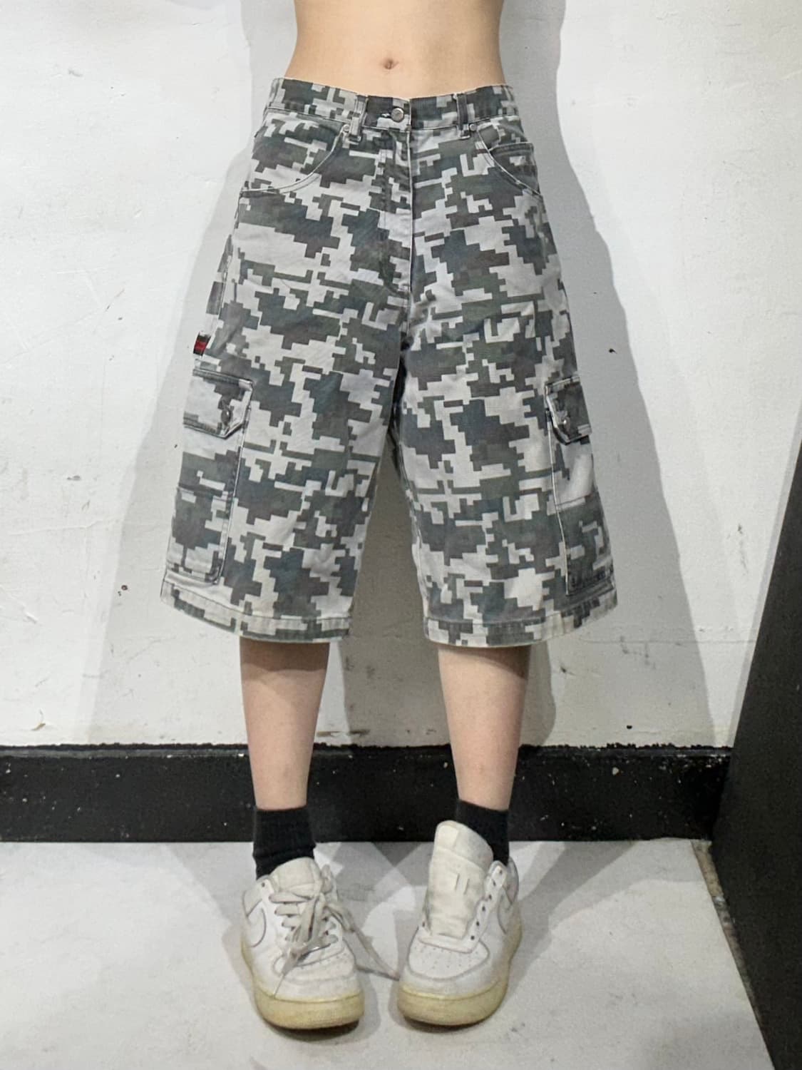 00s 마자 플라바 힙합 팬츠 밀리터리 카모 데님 반바지 버뮤다 팬츠 상품이미지2
