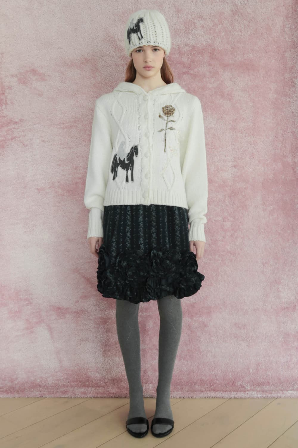 시눈 Rose Midi Skirt (Navy)  상품이미지4