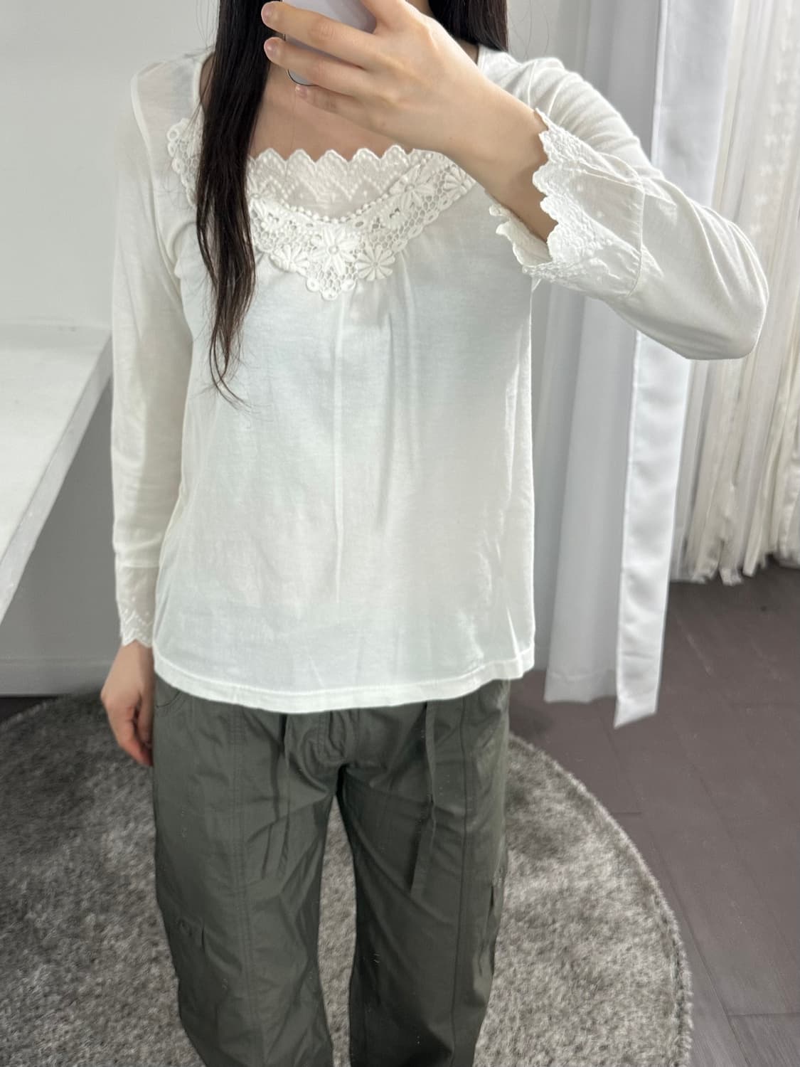 samansa mos2 white crochet top 상품이미지2