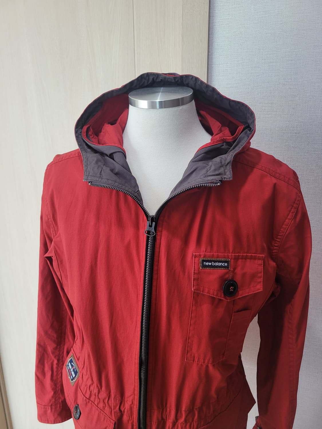 뉴발란스 NewBalance 야상 후드 바람막이 100 레드 상품이미지2