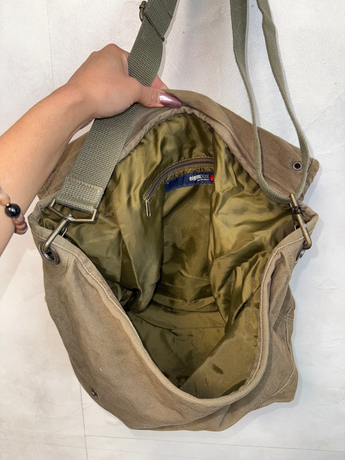 Brown brown vintage lettering cross bag 상품이미지5