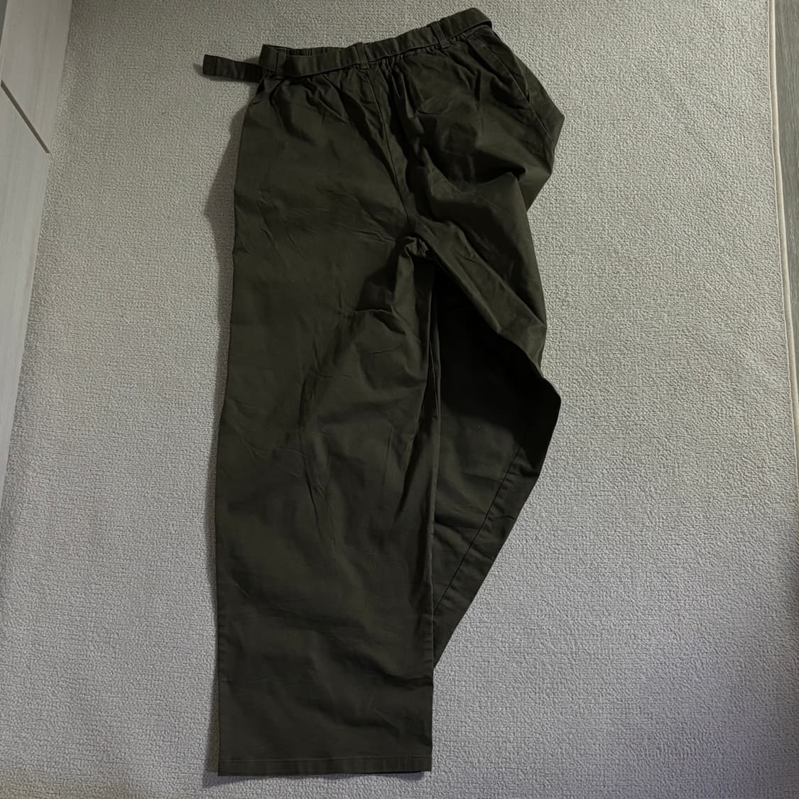 일본빈티지 GU 카키 벨트포인트 팬츠 상품이미지3