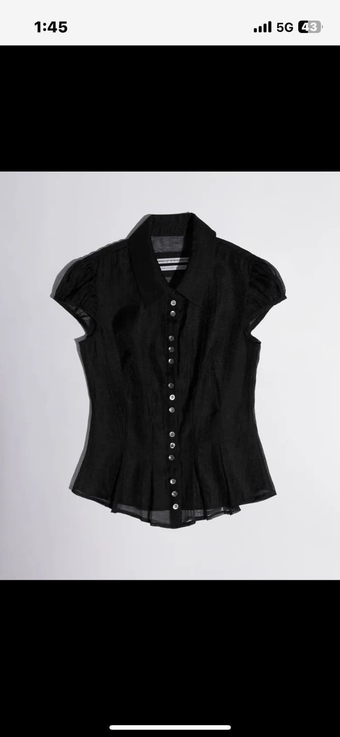 스컬프터 블라우스 s   Sheer Pleated Hem Blouse B 상품이미지2
