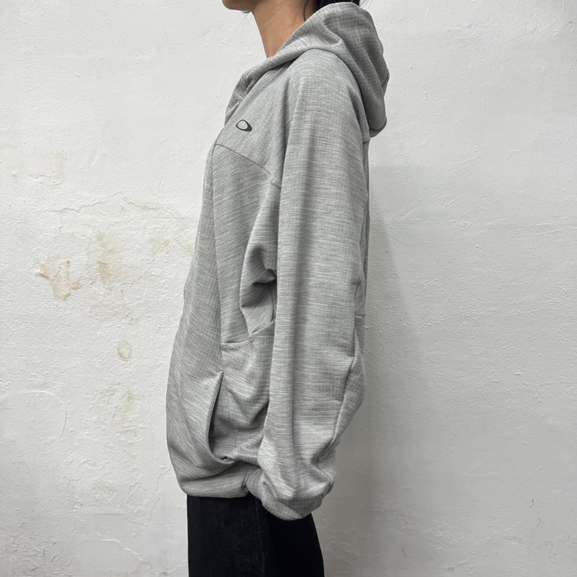 오클리 멜란지컬러 폴리에스터 혼방 테크 서클로고 구버전 후드 집업 자켓 상품이미지2