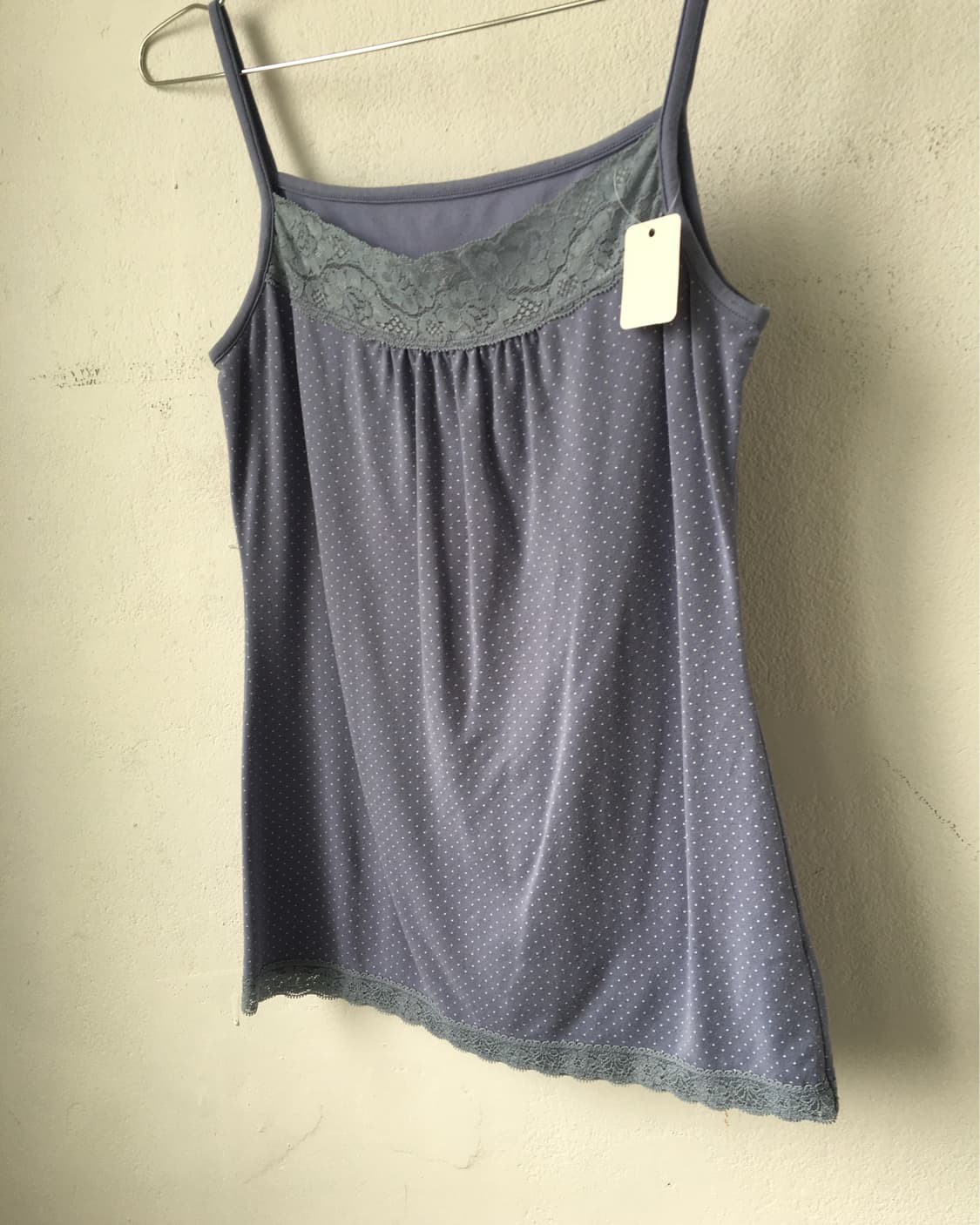 Lace trimming dot pattern sleeveless 상품이미지2