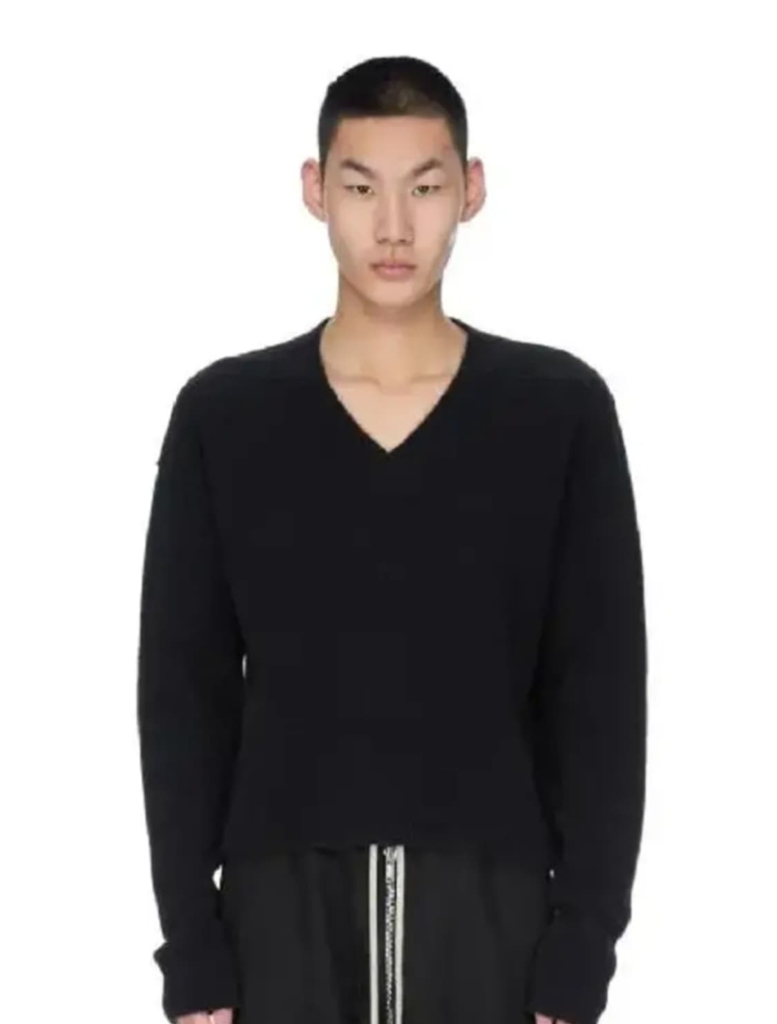 릭오웬스 FW25 토미 V 넥 알파카 스웨터 블랙 상품이미지4